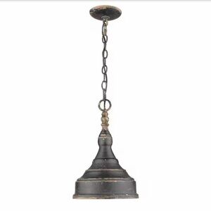 Keating Black Iron Rustic Metal Hanging Pendant Light